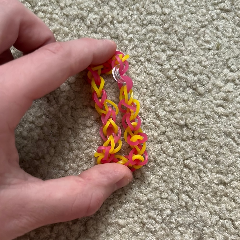 sunset color rainbow loom bracelet